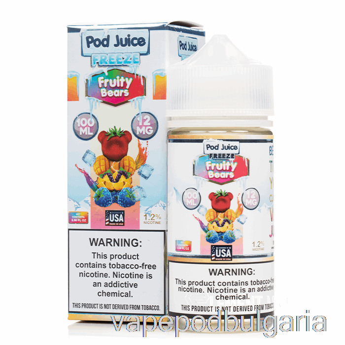 Vape 10000 Дръпки Freeze Fruity Bears - Pod Juice - 100ml 6mg